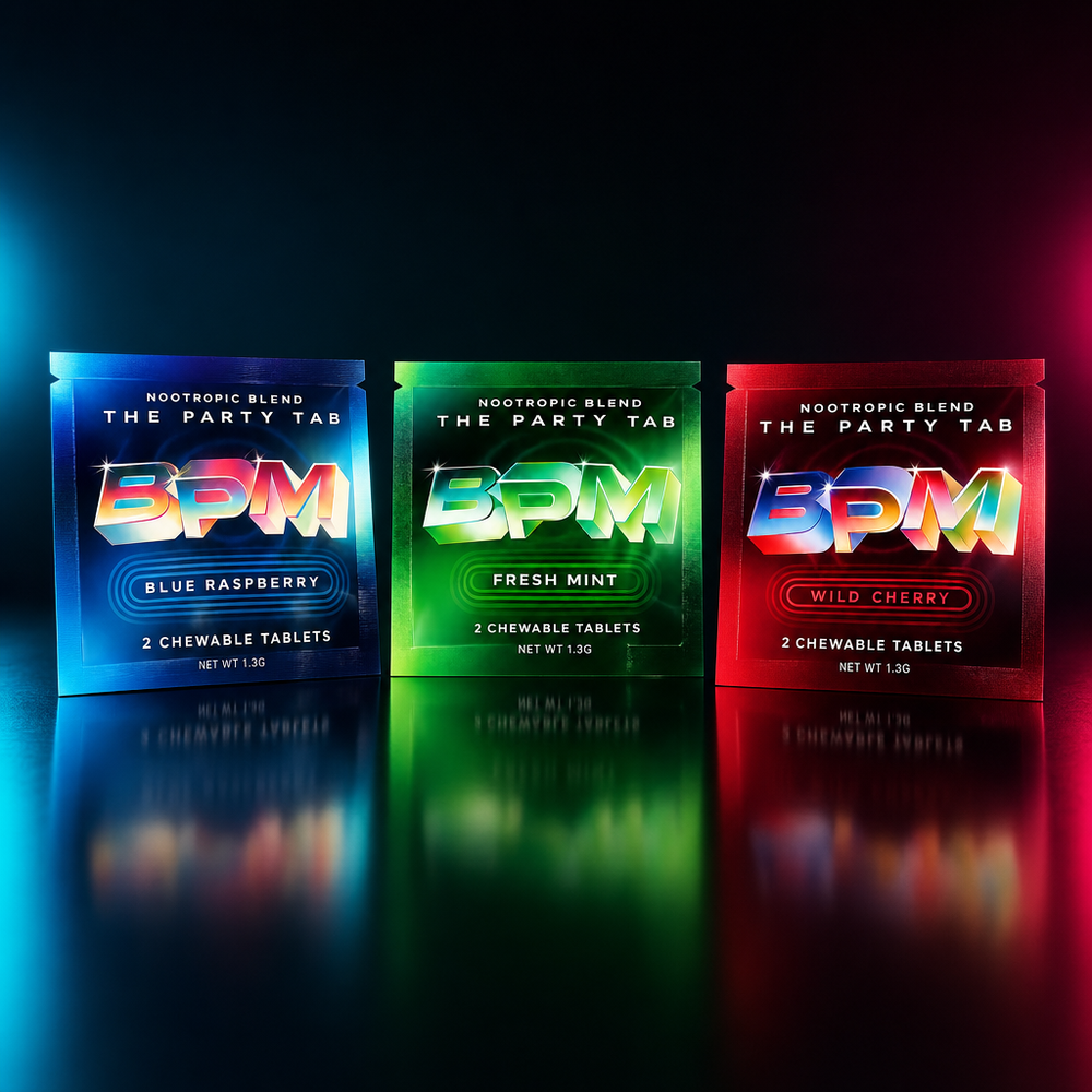 BPM Buy 2 Get 1 Bundle - Blue Raspberry, Fresh Mint, and Wild Cherry Party Tab sachets